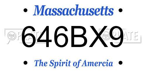 646BX9 Massachusetts License Plate