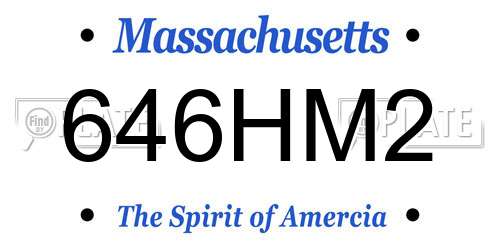 646HM2 Massachusetts License Plate