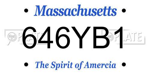 646YB1 Massachusetts License Plate
