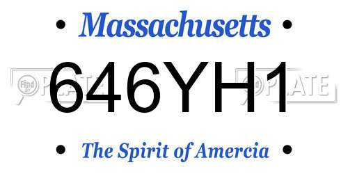 646YH1 Massachusetts License Plate