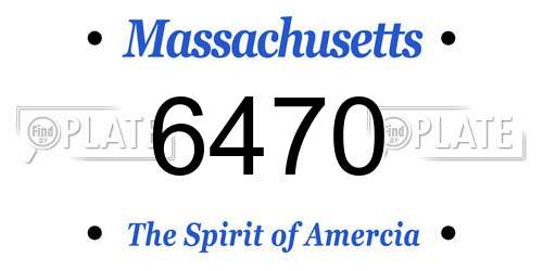 6470 Massachusetts License Plate
