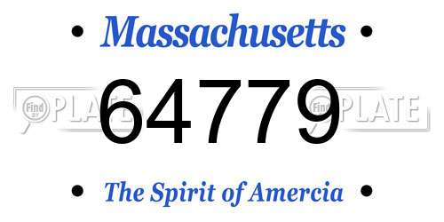 64779 Massachusetts License Plate