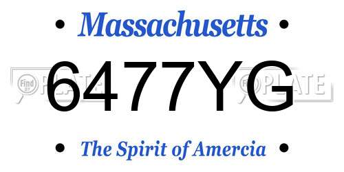 6477YG Massachusetts License Plate
