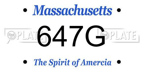 647G Massachusetts License Plate