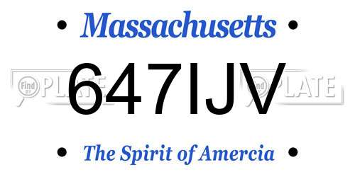 647IJV Massachusetts License Plate