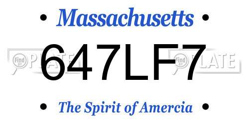 647LF7 Massachusetts License Plate
