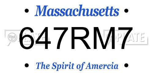 647RM7 Massachusetts License Plate