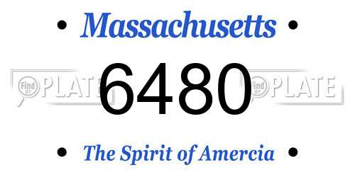 6480 Massachusetts License Plate