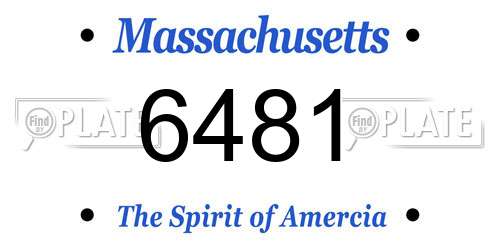 6481 Massachusetts License Plate