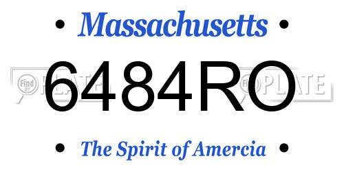6484RO Massachusetts License Plate