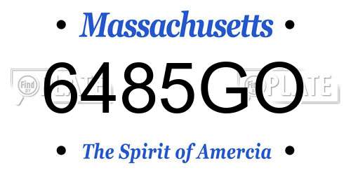 6485GO Massachusetts License Plate