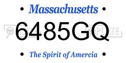 6485GQ Massachusetts License Plate