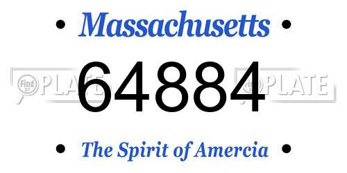 64884 Massachusetts License Plate