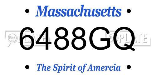 6488GQ Massachusetts License Plate