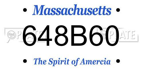 648B60 Massachusetts License Plate