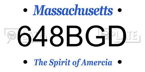648BGD Massachusetts License Plate