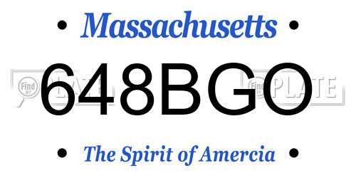 648BGO Massachusetts License Plate