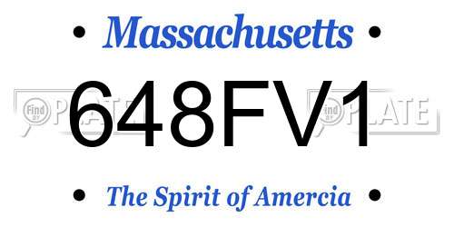 648FV1 Massachusetts License Plate