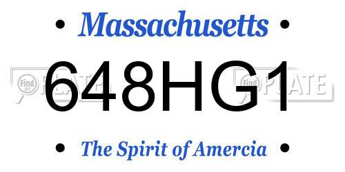648HG1 Massachusetts License Plate