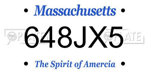 648JX5 Massachusetts License Plate