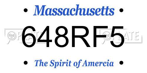 648RF5 Massachusetts License Plate