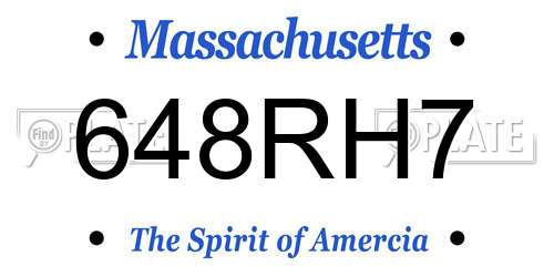 648RH7 Massachusetts License Plate