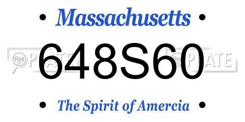 648S60 Massachusetts License Plate
