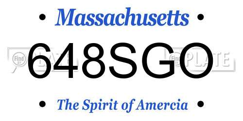 648SGO Massachusetts License Plate