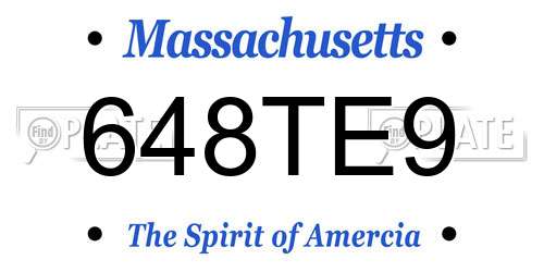 648TE9 Massachusetts License Plate