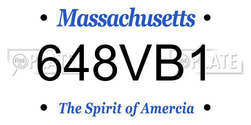 648VB1 Massachusetts License Plate