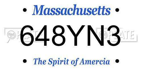 648YN3 Massachusetts License Plate