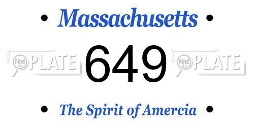 649 Massachusetts License Plate