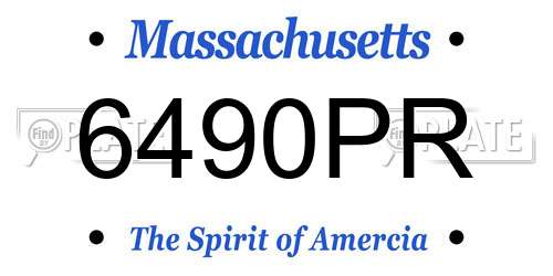 6490PR Massachusetts License Plate