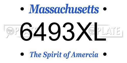 6493XL Massachusetts License Plate