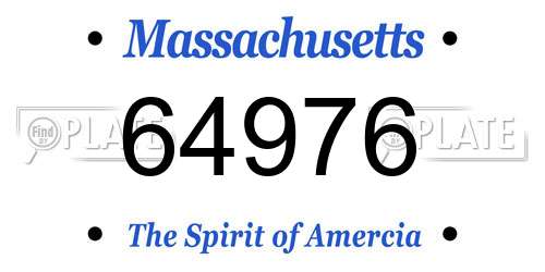 64976 Massachusetts License Plate
