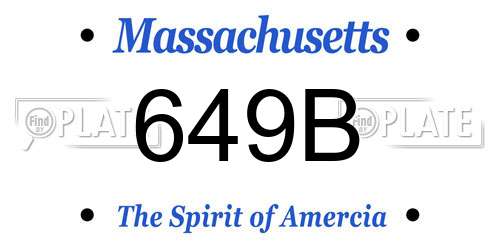 649B Massachusetts License Plate