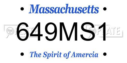 649MS1 Massachusetts License Plate