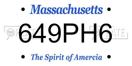 649PH6 Massachusetts License Plate