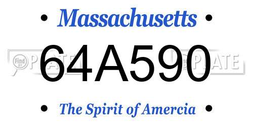 64A590 Massachusetts License Plate