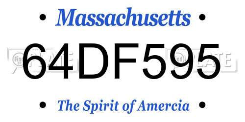 64DF595 Massachusetts License Plate