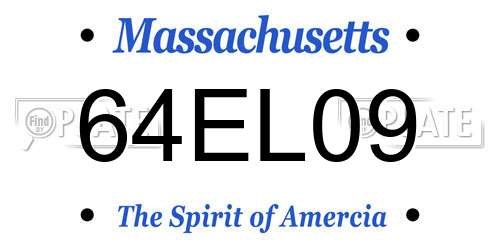 64EL09 Massachusetts License Plate