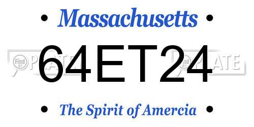 64ET24 Massachusetts License Plate