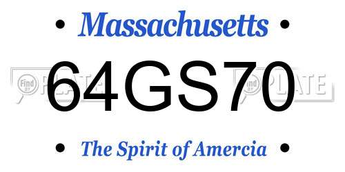 64GS70 Massachusetts License Plate