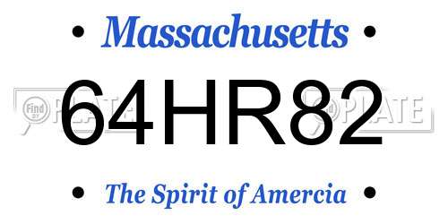 64HR82 Massachusetts License Plate