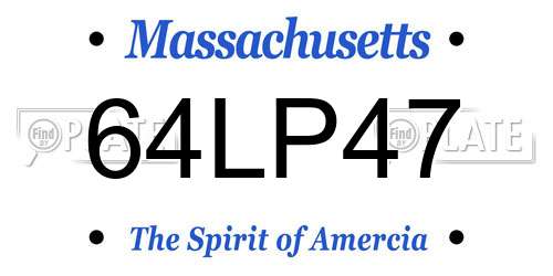 64LP47 Massachusetts License Plate