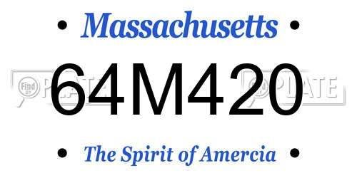 64M420 Massachusetts License Plate