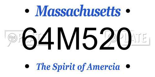 64M520 Massachusetts License Plate