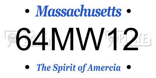 64MW12 Massachusetts License Plate