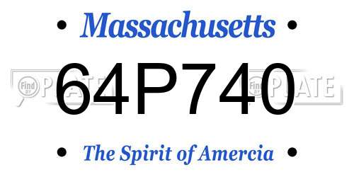 64P740 Massachusetts License Plate
