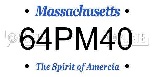 64PM40 Massachusetts License Plate